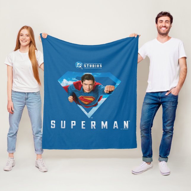 Man of Steel in Flight Fleece Blanket (In Situ)
