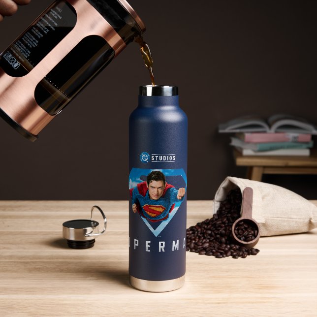 Man of Steel in Flight Water Bottle (Coffee)