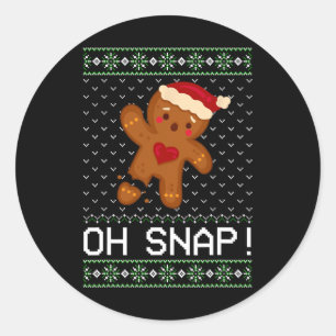 Man Oh Snap Christmas Cookie Classic Round Sticker