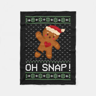 Man Oh Snap Christmas Cookie  Fleece Blanket