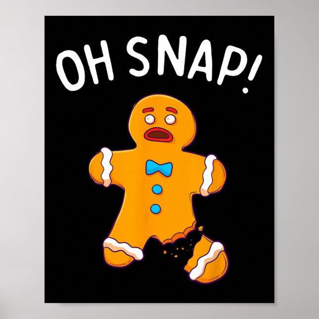 Man Oh Snap Christmas Fun Cookie Baking Gift Short Poster (Front)