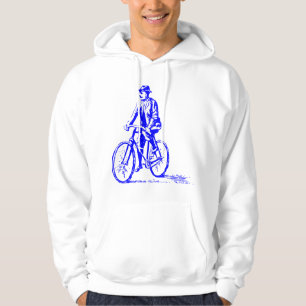 Man on a Bike - Blue Hoodie