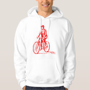 Man on a Bike - Red Hoodie