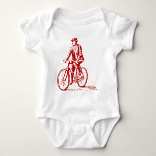 Man on a Bike - Ruby Red Baby Bodysuit