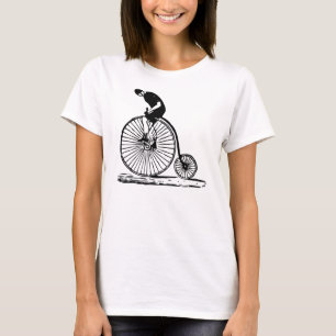 Man on a Penny Farthing - Black T-Shirt