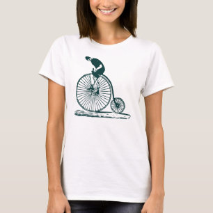 Man on a Penny Farthing - Dark Green T-Shirt