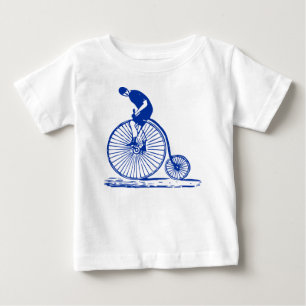 Man on a Penny Farthing - Navy Baby T-Shirt