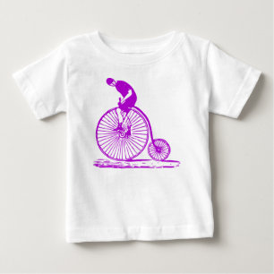 Man on a Penny Farthing - Purple Baby T-Shirt