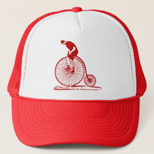 Man on a Penny Farthing - Ruby Red Trucker Hat