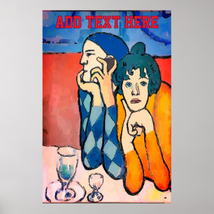 Man on Cell Phone Abstract, Matisse Style Poster
