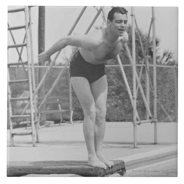 Man on Diving Board Tile (Front)