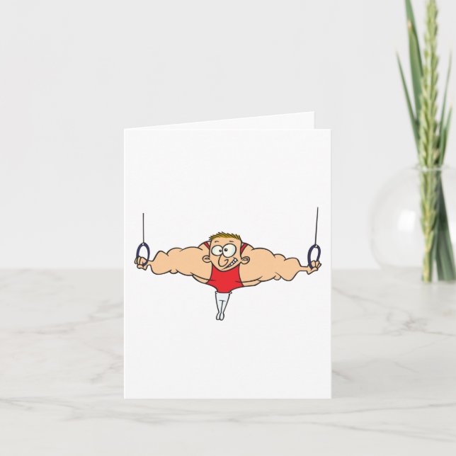 Man On Gymnastics Rings Card (Front)