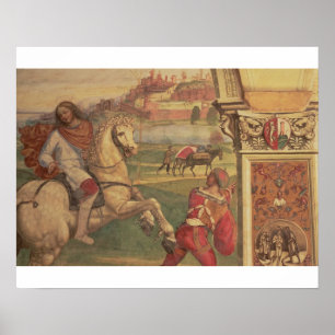 Man on Horseback, from the Life of St. Benedict (f Poster