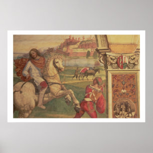 Man on Horseback, from the Life of St. Benedict (f Poster