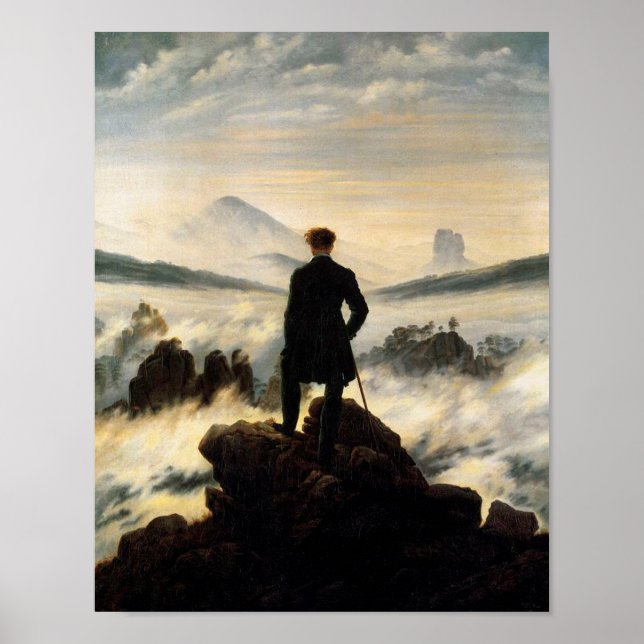 Man on Mountain Top Vintage Poster (Front)