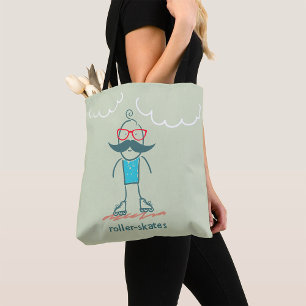 Man On Rollerskates Tote Bag
