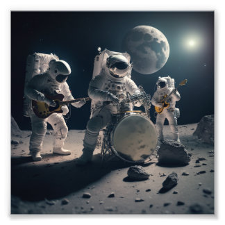 Man on the moon band photo print
