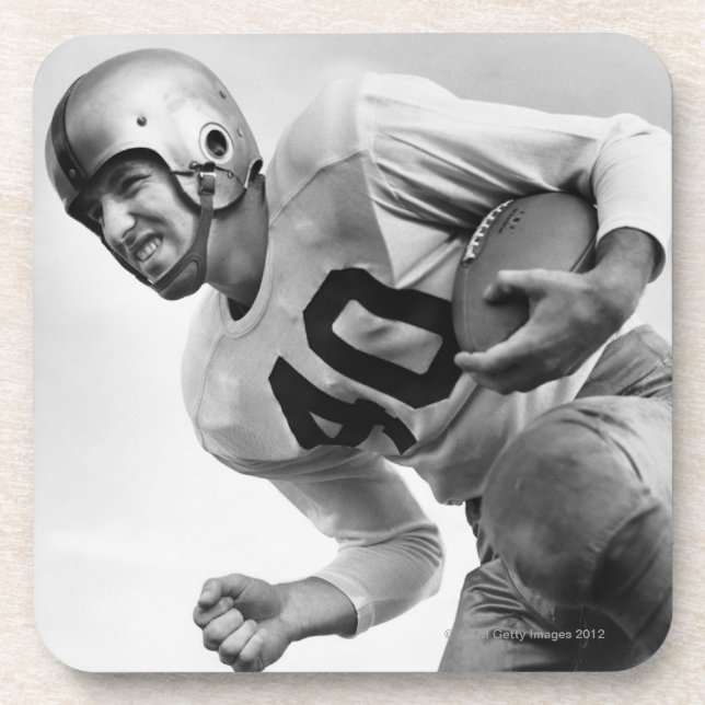 Man Playing Football 3 Coaster (Front)