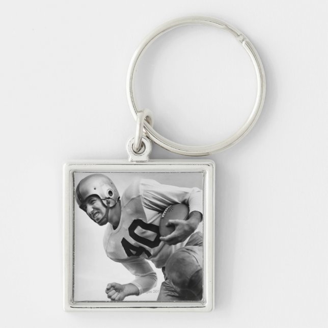 Man Playing Football 3 Key Ring (Front)