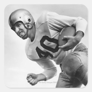 Man Playing Football 3 Square Sticker