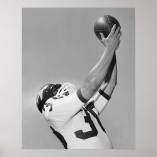 Man Playing Football Poster