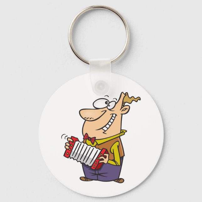 Man Playing The Accordion Key Ring (Front)