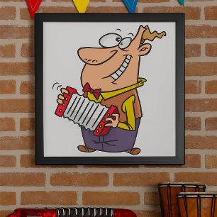 Man Playing The Accordion Poster