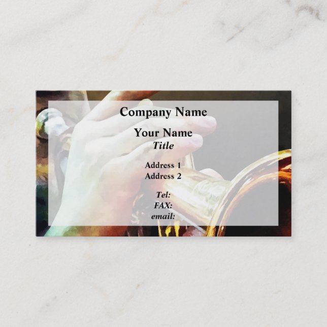 Man Playing Trumpet Business Card (Front)