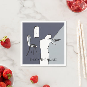 Man Playing Violin Napkin