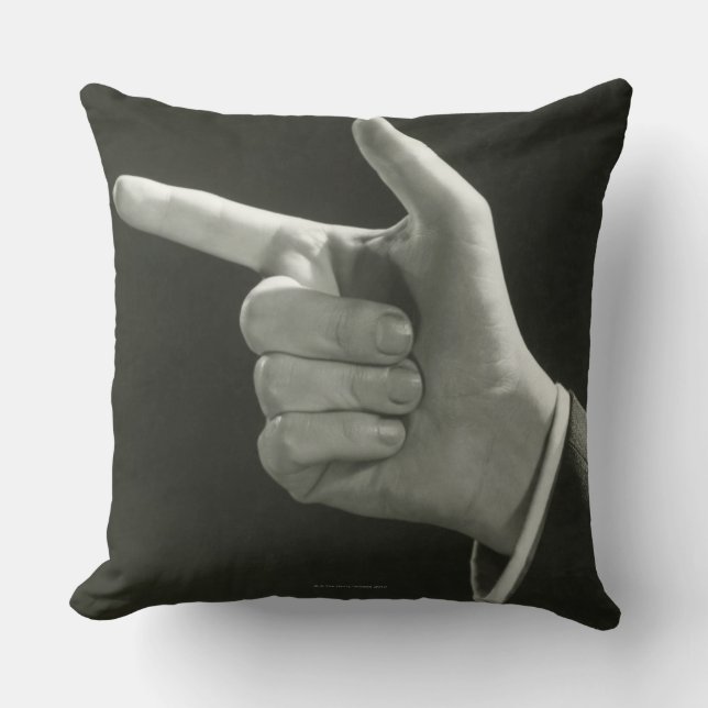 Man Pointing Cushion (Front)
