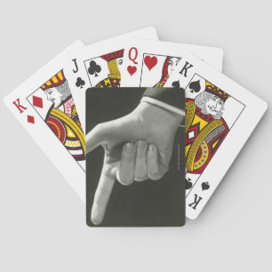Man Pointing Playing Cards