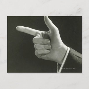 Man Pointing Postcard