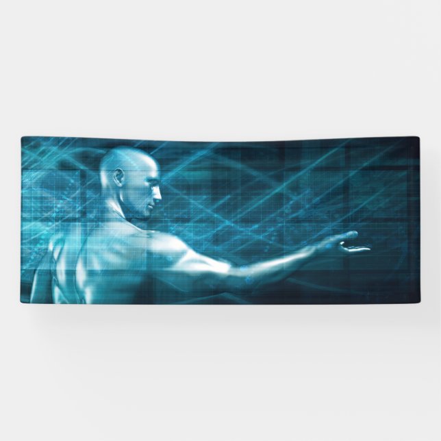 Man Presenting a Concept as a Template Background Banner (Horizontal)