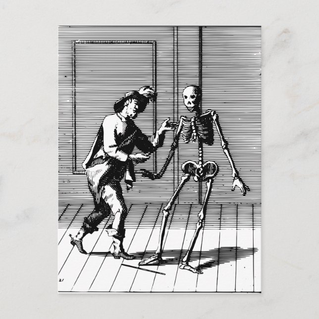 Man Proposing to a Skeleton Postcard (Front)