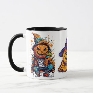 Man Pumpkin With Other Scary Pumpkins Mug
