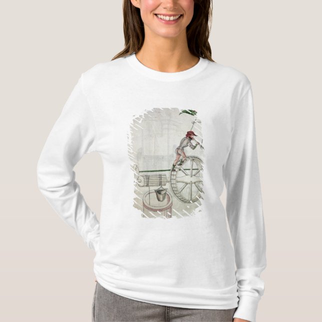 Man Putting into Motion a Wheel-Driven Well T-Shirt (Front)