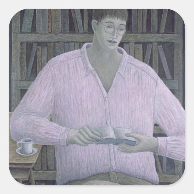 Man Reading 1998 Square Sticker (Front)