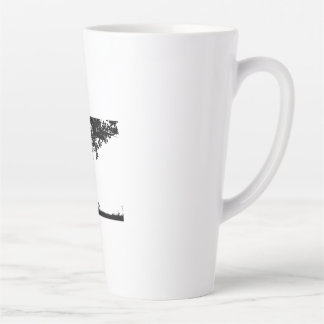 "Man Reflecting Under a Tree in Calm Silhouette Ar Latte Mug
