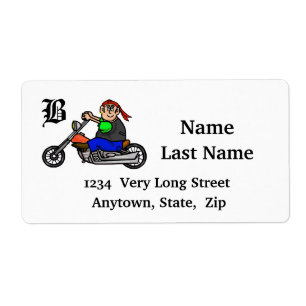 Man Riding Motorcycle Address Labels
