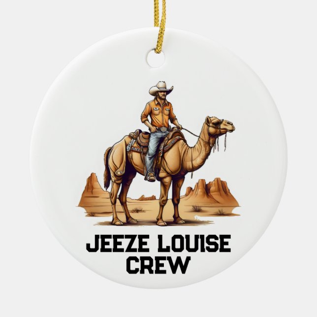 Man riding on a camel ceramic tree decoration (Front)