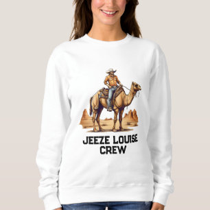 Man riding on a camel sweatshirt