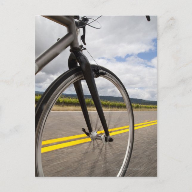 Man road biking at high speed POV Postcard (Front)