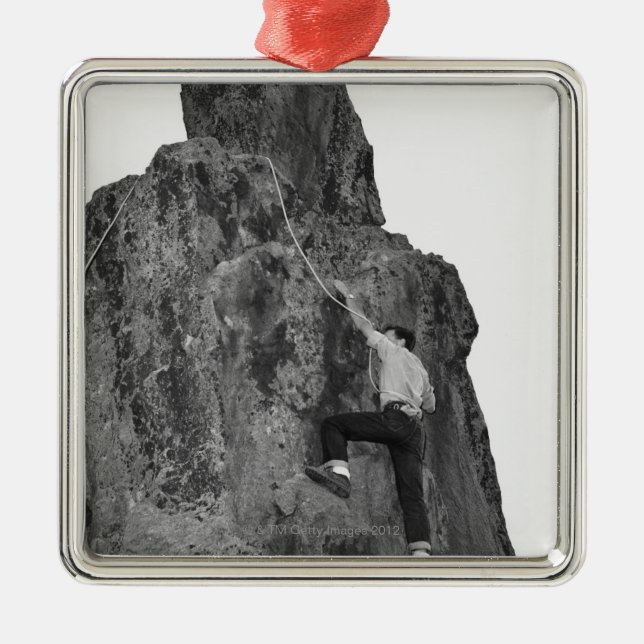 Man Rock Climbing Metal Tree Decoration (Front)