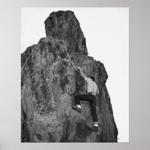 Man Rock Climbing Poster