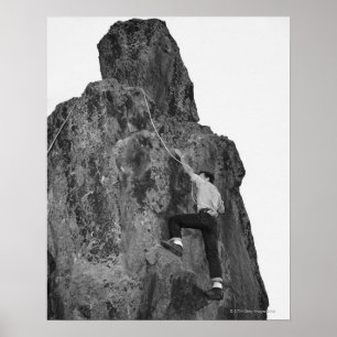 Man Rock Climbing Poster