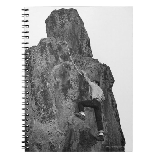 Man Rock Climbing Spiral Notebook (Front)
