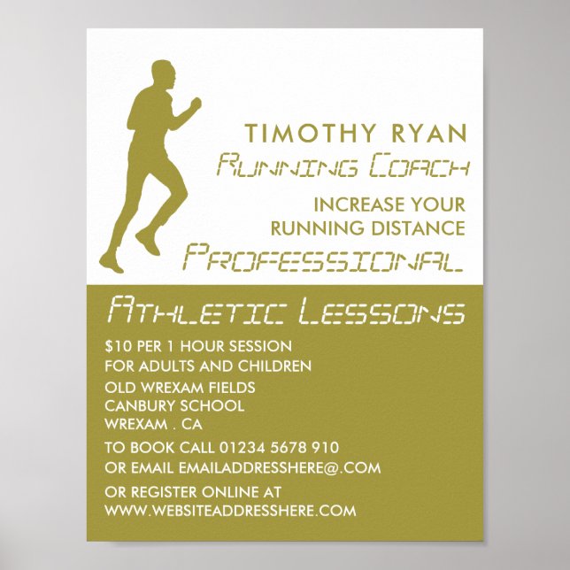 Man Running, Athletics Lesson Advertising Poster (Front)