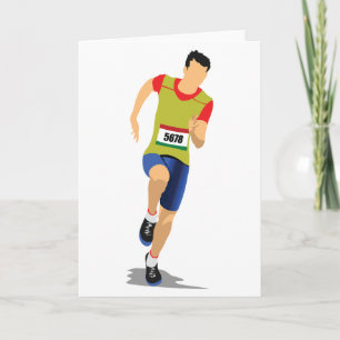 Man Running Greeting Cards