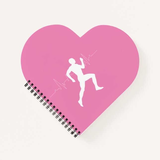 Man Running Runners Silhouette on Pink Background Notebook (Front)