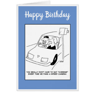 Man says "cheese" passing a speed camera